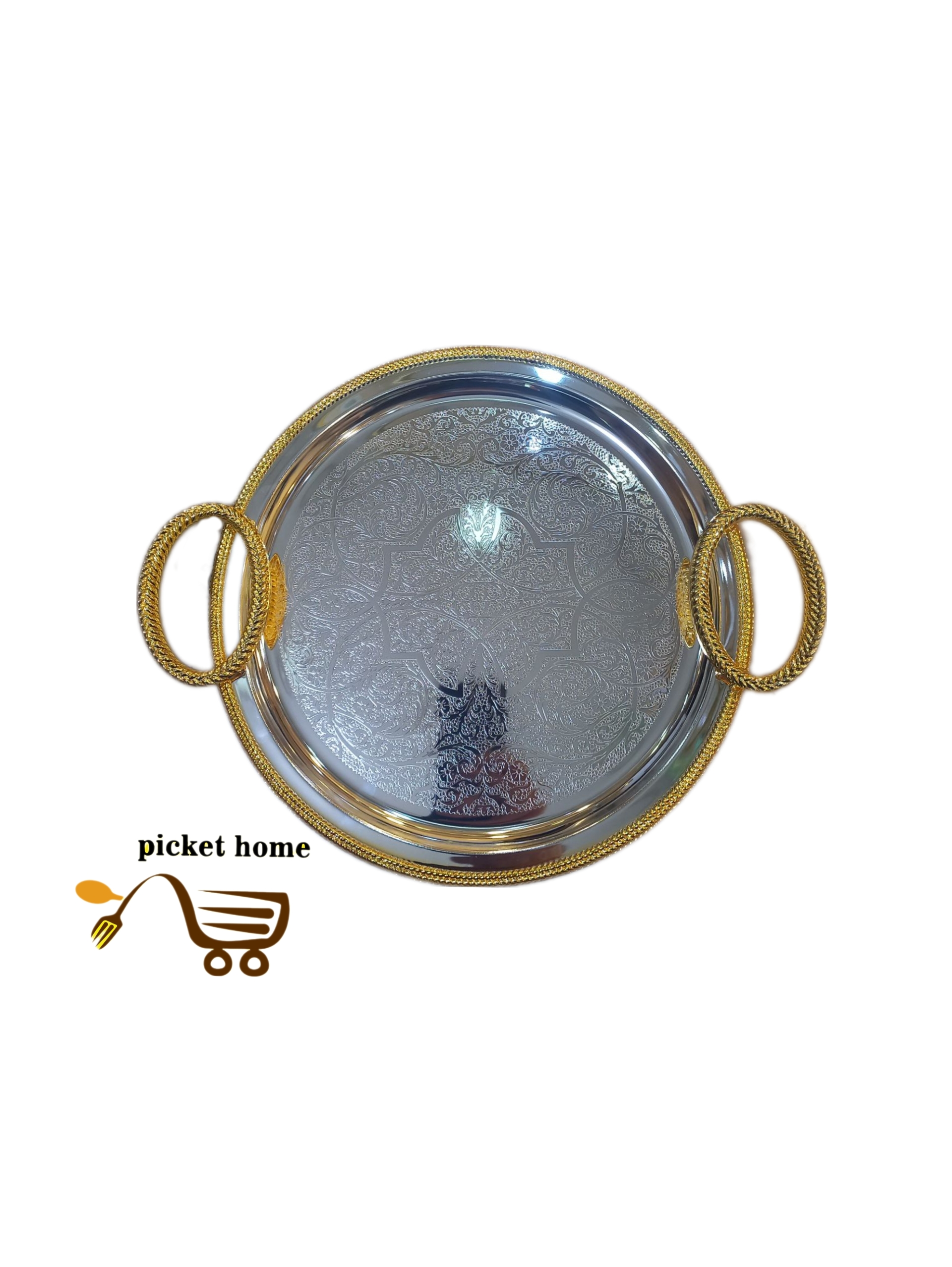 سینی چای و پذیرایی وینکس استیل لب طلا